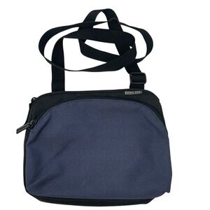 Lands End Canvas Crossbody Bag Purse Bag Adjustable Strap Blue Black Travel READ